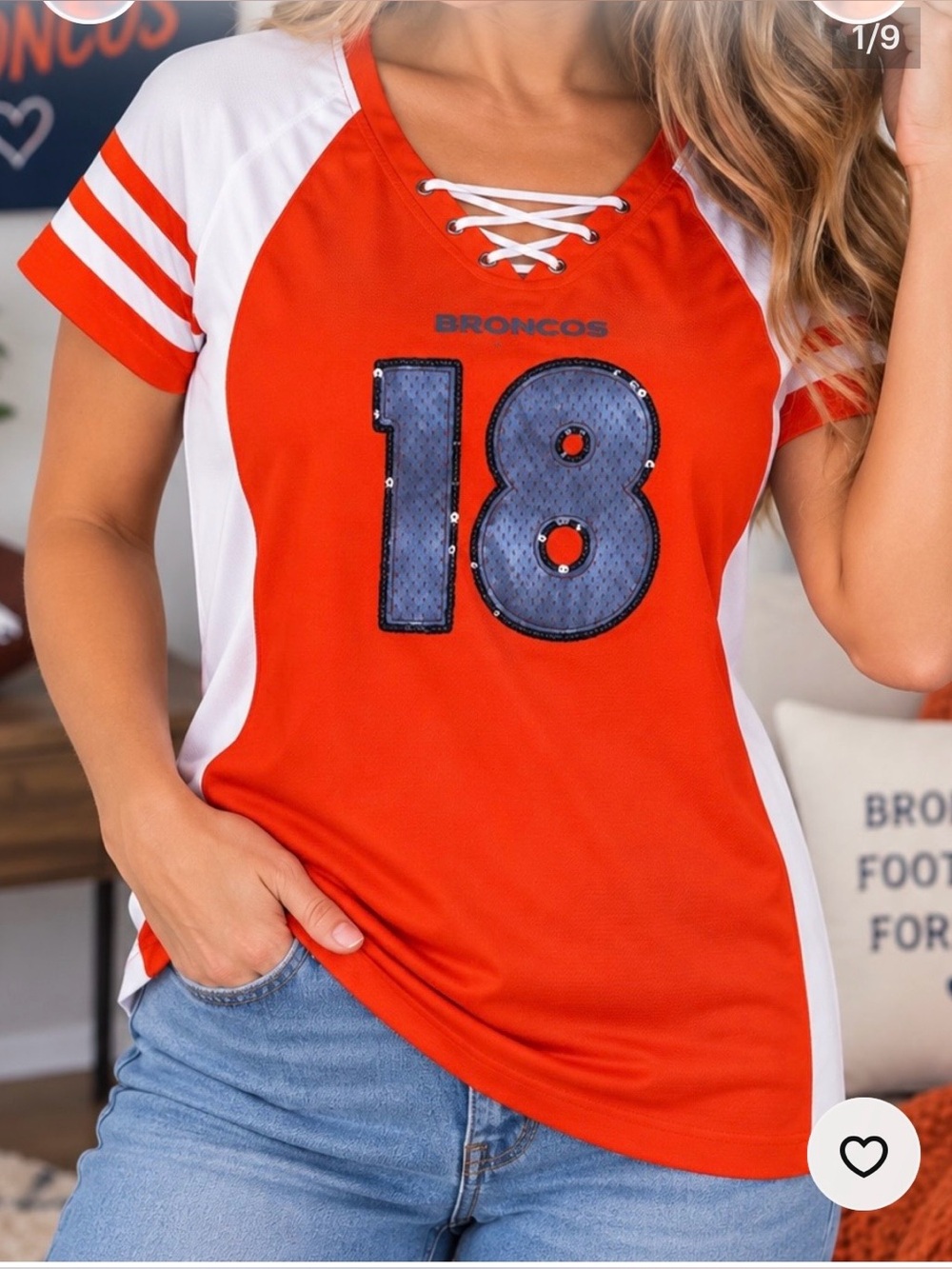 Majestic Women’s NFL Denver Bronco Peyton Manning # 18 Short Sleeve Jersey M.